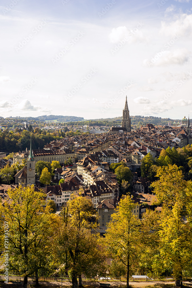 Panoramic view of a Swiss capitol city Bern