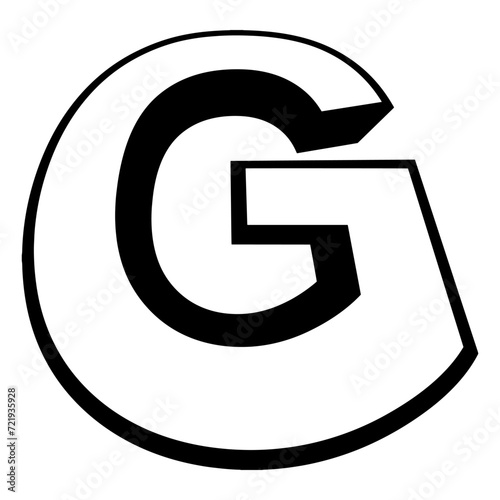 Logo letter g, tall slender...