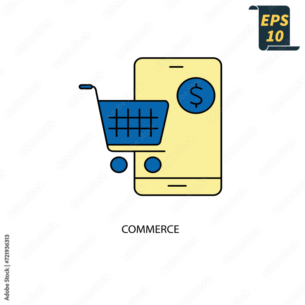 commerce icons symbol vector elements for infographic web commerce icons symbol vector elements for infographic web