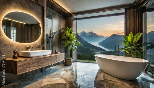 Modern Minimalist Luxury Style Bathroom -  Interior Design - Bathroom with Hotel or Luxurious Design photo