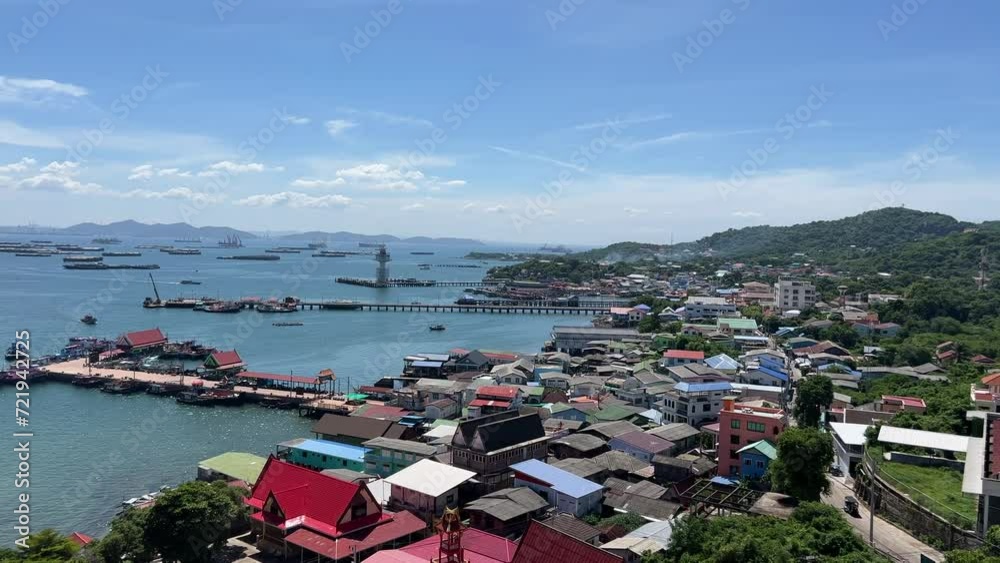 Top View From Viewpoint of Village at Koh Si Chang Chonburi Thailand in Summer Top View From Viewpoint of Village at Koh Si Chang Chonburi Thailand in Summer