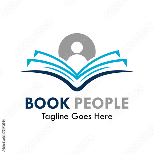 Book people design logo template illustration