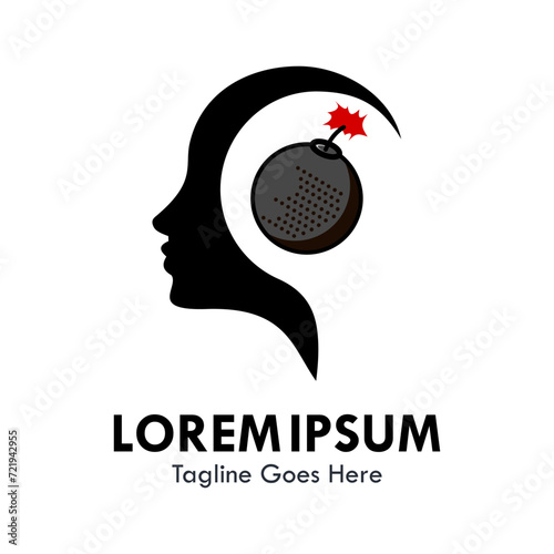 mental disorder design logo template illustration