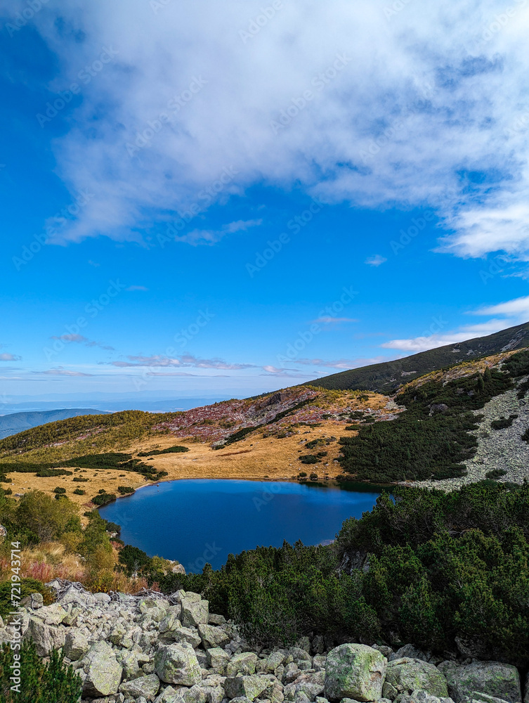 Scenic nature view of a mountain lake in the summer Scenic nature view of a mountain lake in the summer