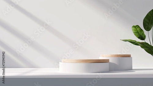 Transform your cosmetic product displays with our empty podium mockup. Elevate your fashion ads on a chic turquoise background. Experience luxury with our generative concept platform. Generative AI