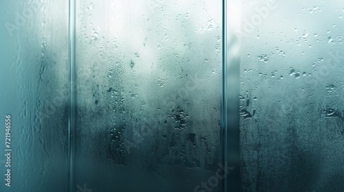 A mesmerizing abstract of a raindrop-filled window, reflecting the world outside in a distorted yet beautiful way photo