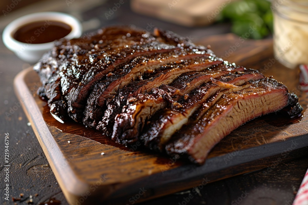 Mouthwatering smoked beef brisket, barbecue excellence on display