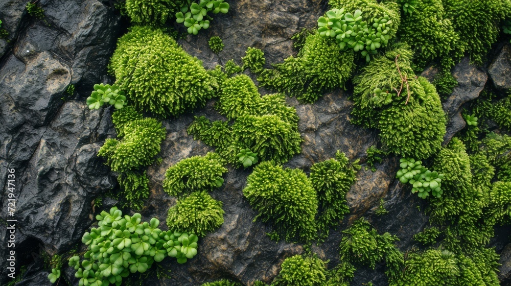 Immersed in the lush, vibrant hues of an antarctic forest, a solitary rock is adorned with a blanket of verdant moss and surrounded by towering terrestrial plants, evoking a sense of awe and wonder a Immersed in the lush, vibrant hues of an antarctic forest, a solitary rock is adorned with a blanket of verdant moss and surrounded by towering terrestrial plants, evoking a sense of awe and wonder a