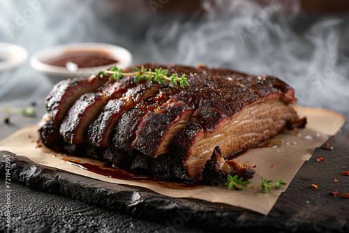 Smokey sensation Barbeque beef brisket, an art of savory perfection photo