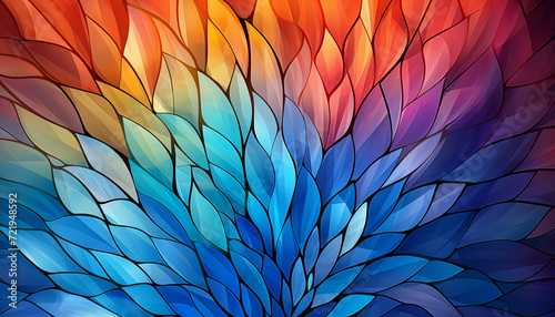 Colorful flower petals pattern illustration background in rainbow tones