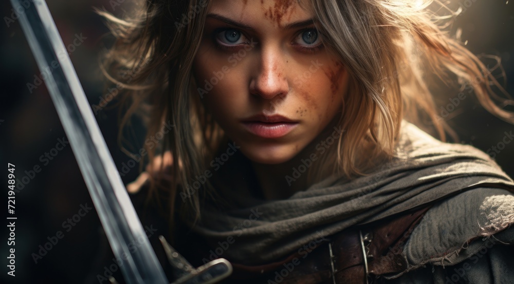 a woman with a sword a woman with a sword