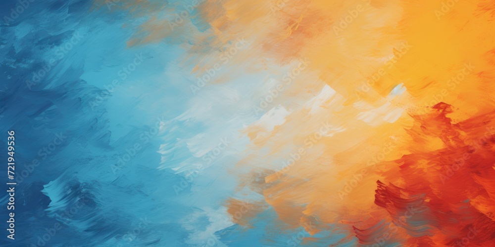 a blue and orange paint