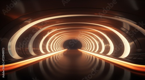 a tunnel with lights in it