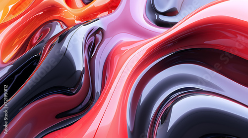A mesmerizing 3D abstract render showcasing a vibrant display of colors and shapes. © stocker