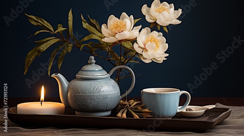 A tea decoration decorated in a peaceful manner