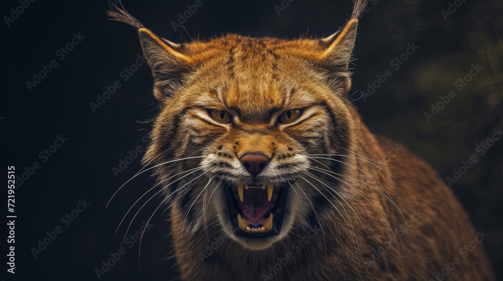 Fierce Gaze: Frontal Portrait of an Angry Animal. Generative AI Fierce Gaze: Frontal Portrait of an Angry Animal. Generative AI