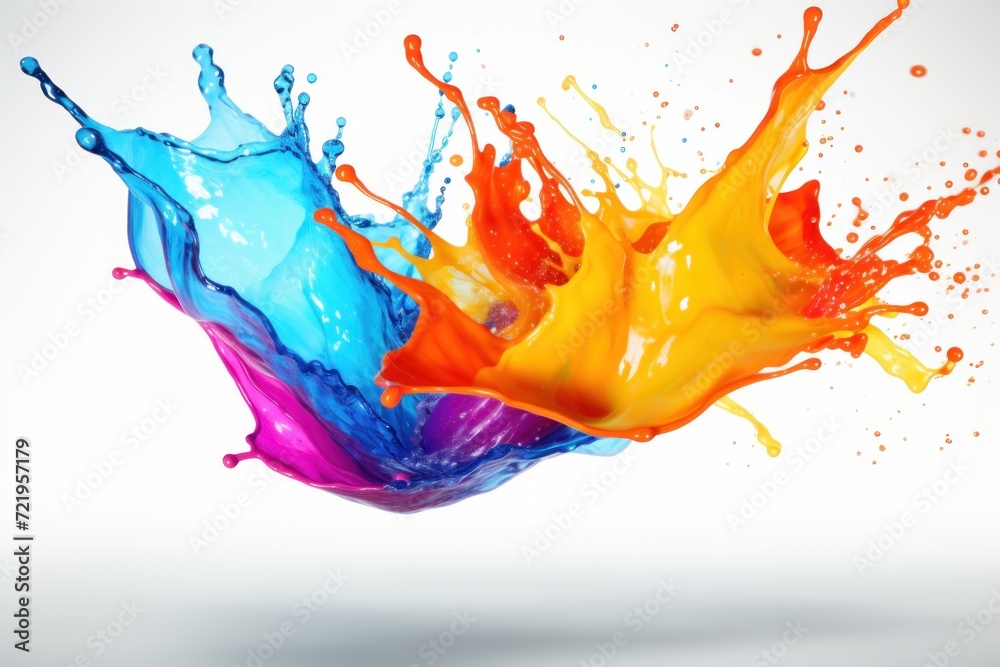 a colorful paint splashing in the air