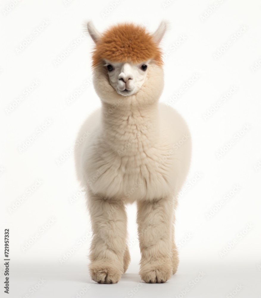 Fototapeta premium a white llama with orange hair