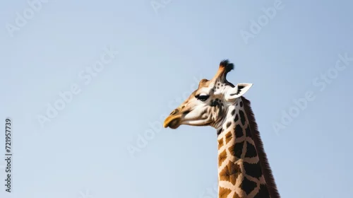 Obraz a giraffe looking up at the sky