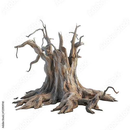 old dead tree stump and roots png