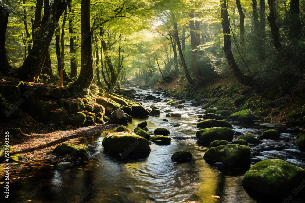 Obraz premium stream in the forest