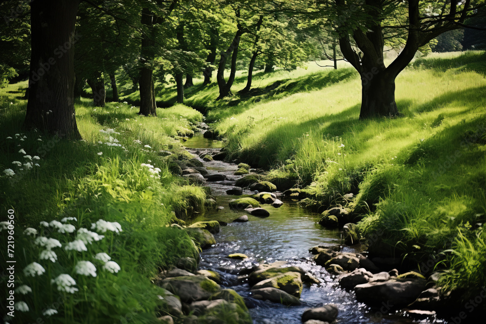 Obraz premium stream in the forest