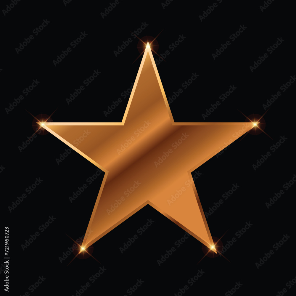 Fototapeta premium Golden Star Vector Illustration