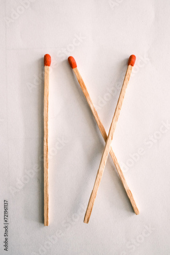Roman numbers written with matches 
