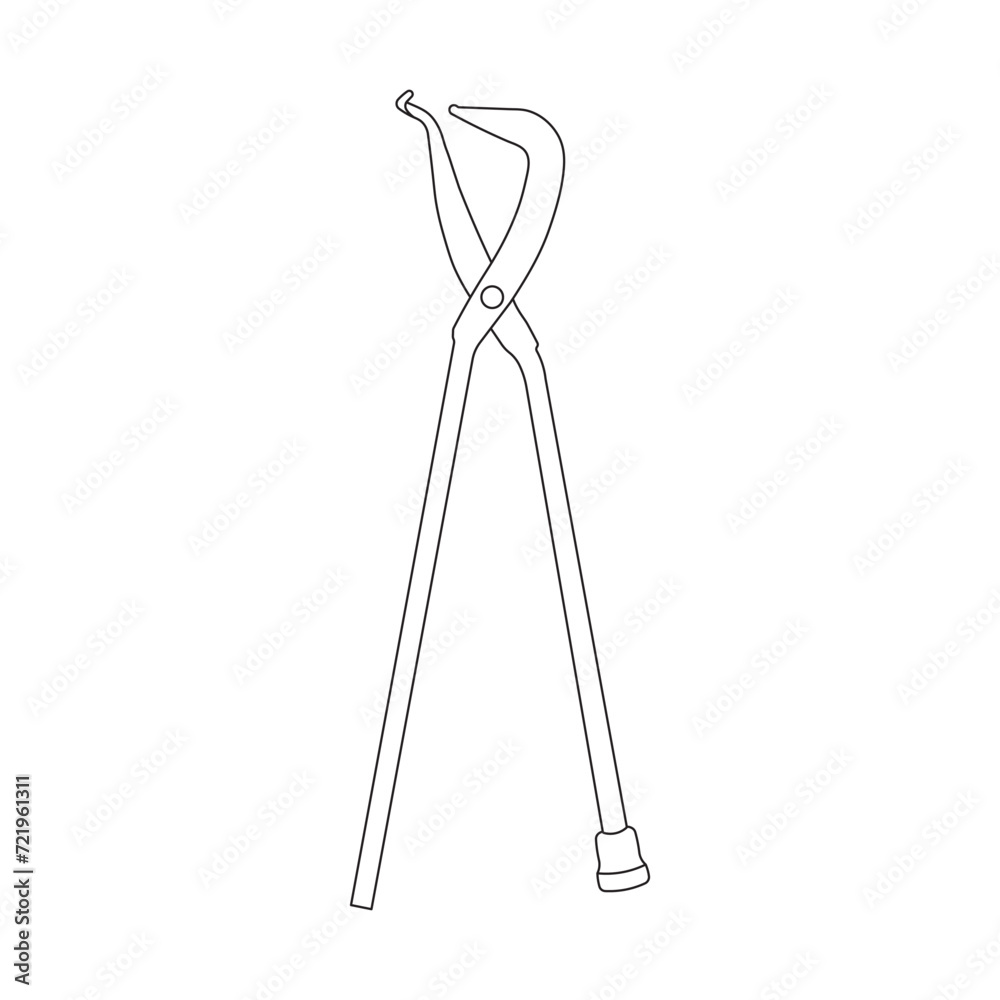 Hand drawn Kids drawing Cartoon Vector illustration brake spring pliers icon Isolated on White Background