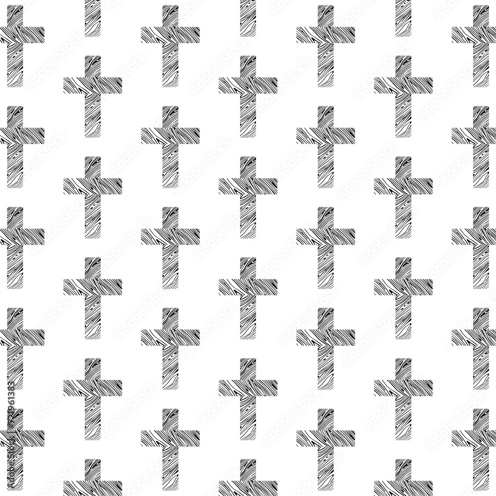 Christ cross seamless pattern isolated on white background