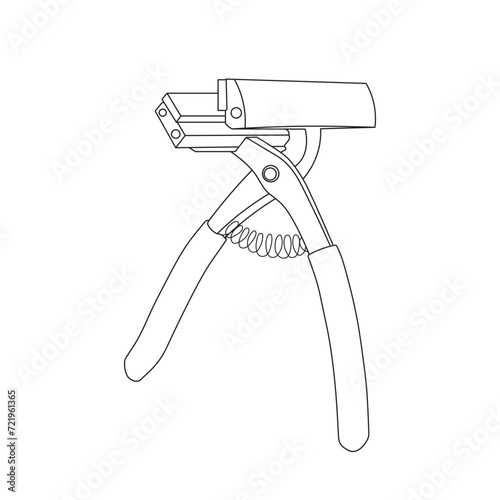 Hand drawn Kids drawing Cartoon Vector illustration canvas pliers icon Isolated on White Background