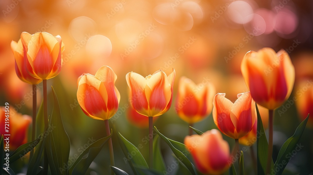 The background is tulip and has a bokeh effect