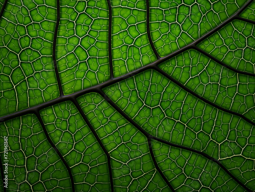 green leaf veins texture abstract macro background close-up top view photo