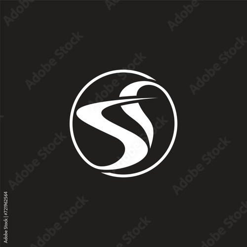 letter s smoke abstract curves logo vector