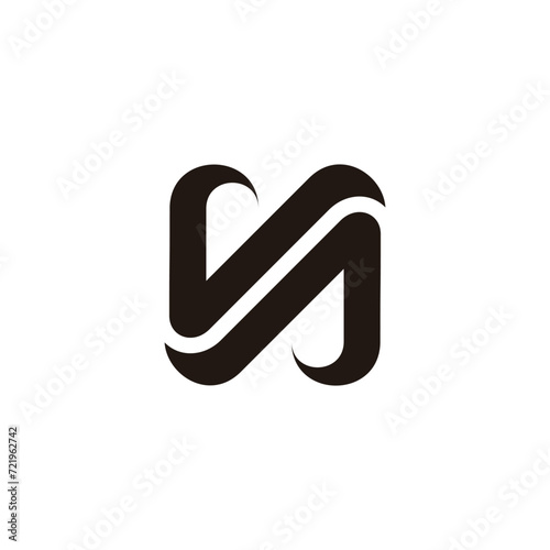 letter va curves stripes logo vector