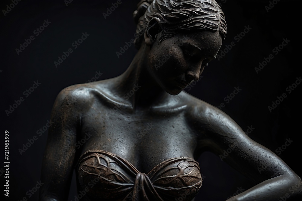 whole body sexy woman statue dark background whole body sexy woman statue dark background
