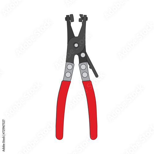 Kids drawing Cartoon Vector illustration hose clamp pliers icon Isolated on White Background
