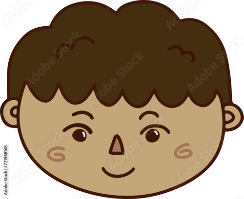 vector art illustration of set collection of children faces with diversity races