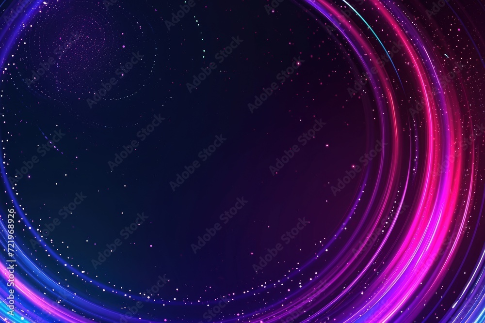 Obraz premium Cosmic Elegance: Glowing Circles and Sparking Particles