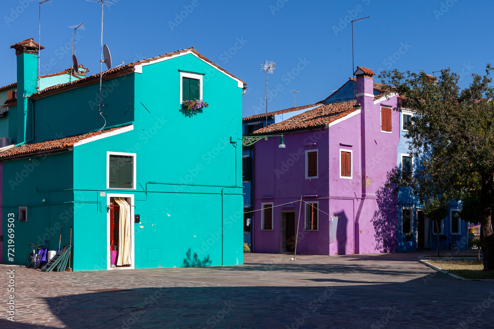 Fototapeta premium Colourful Houses In Burano, Venetian Lagoon, Italy