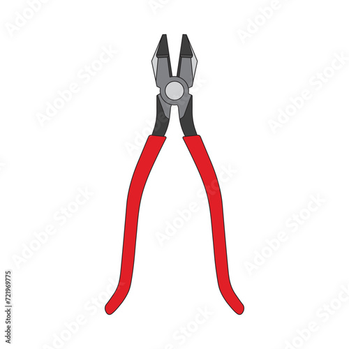 Kids drawing Cartoon Vector illustration ironworkers pliers icon Isolated on White Background