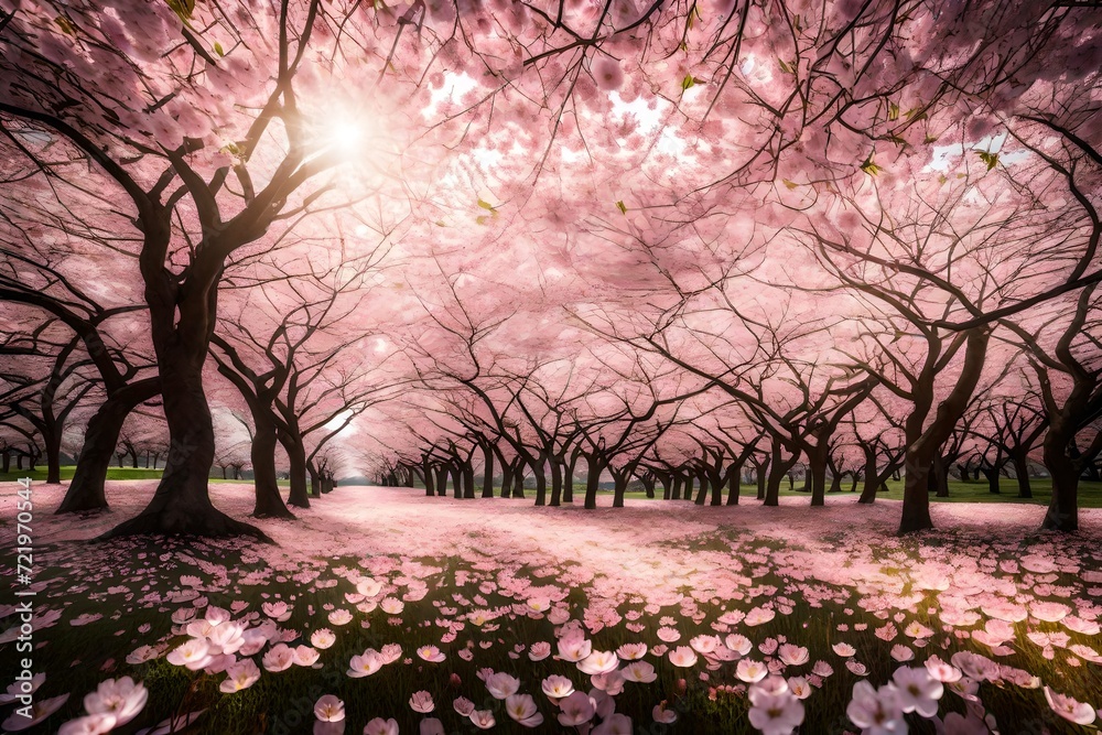 A lush, secluded forest bathed in golden sunlight, with a carpet of fallen leaves covering the ground A lush, secluded forest bathed in golden sunlight, with a carpet of fallen leaves covering the ground