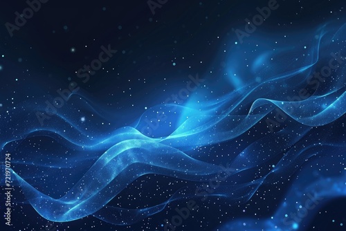 Luminous Blue Symphony: Abstract Background with Glowing Particles and Lines