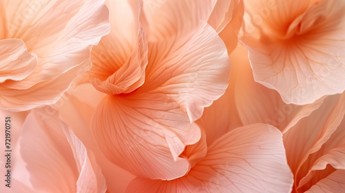 peach fuzz flower petals texture background. Bright peach fuzz color flower bloom, close up macro in color trend 2024 - AI Generated Abstract Art © Curva Design