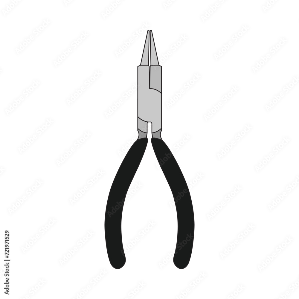 Kids drawing Cartoon Vector illustration round nose pliers icon Isolated on White Background Kids drawing Cartoon Vector illustration round nose pliers icon Isolated on White Background