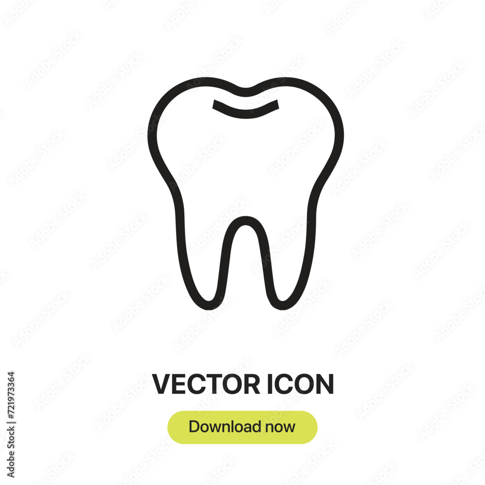 Tooth icon vector. Linear-style sign for mobile concept and web design. Tooth symbol illustration. Pixel vector graphics - Vector. Tooth icon vector. Linear-style sign for mobile concept and web design. Tooth symbol illustration. Pixel vector graphics - Vector.