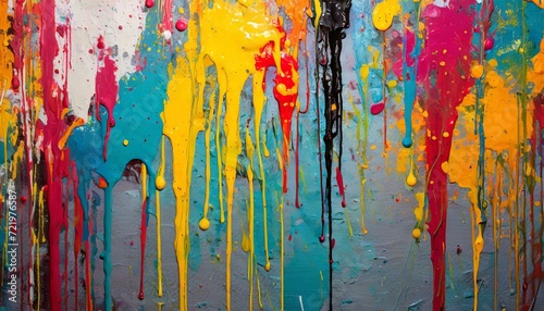 Fluid Fusion: Abstract Wall Art with Cascading Paint Drips"