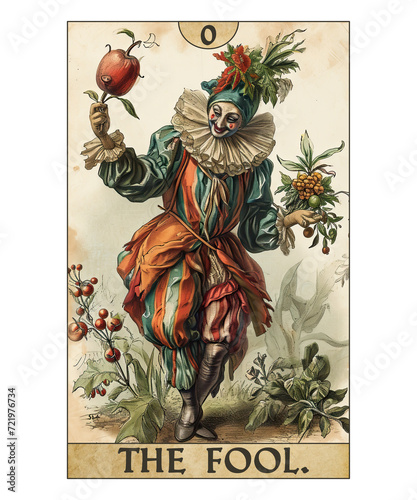 Vintage Tarot Card Number 0 The Fool