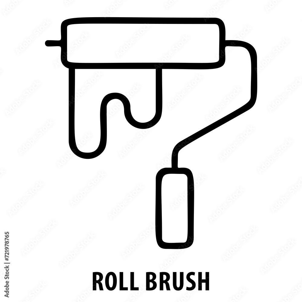 Roll brush, painting, brush, painting tool, art, paint, roll brush icon, artistic, paint roller, painting icon, creative, paintbrush, decoration, home improvement, wall painting