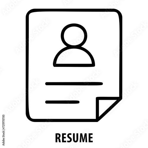 Resume, CV, resume icon, job application, employment, curriculum vitae, career, professional, resume symbol, job search, hiring, job interview, work experience, application, job resume